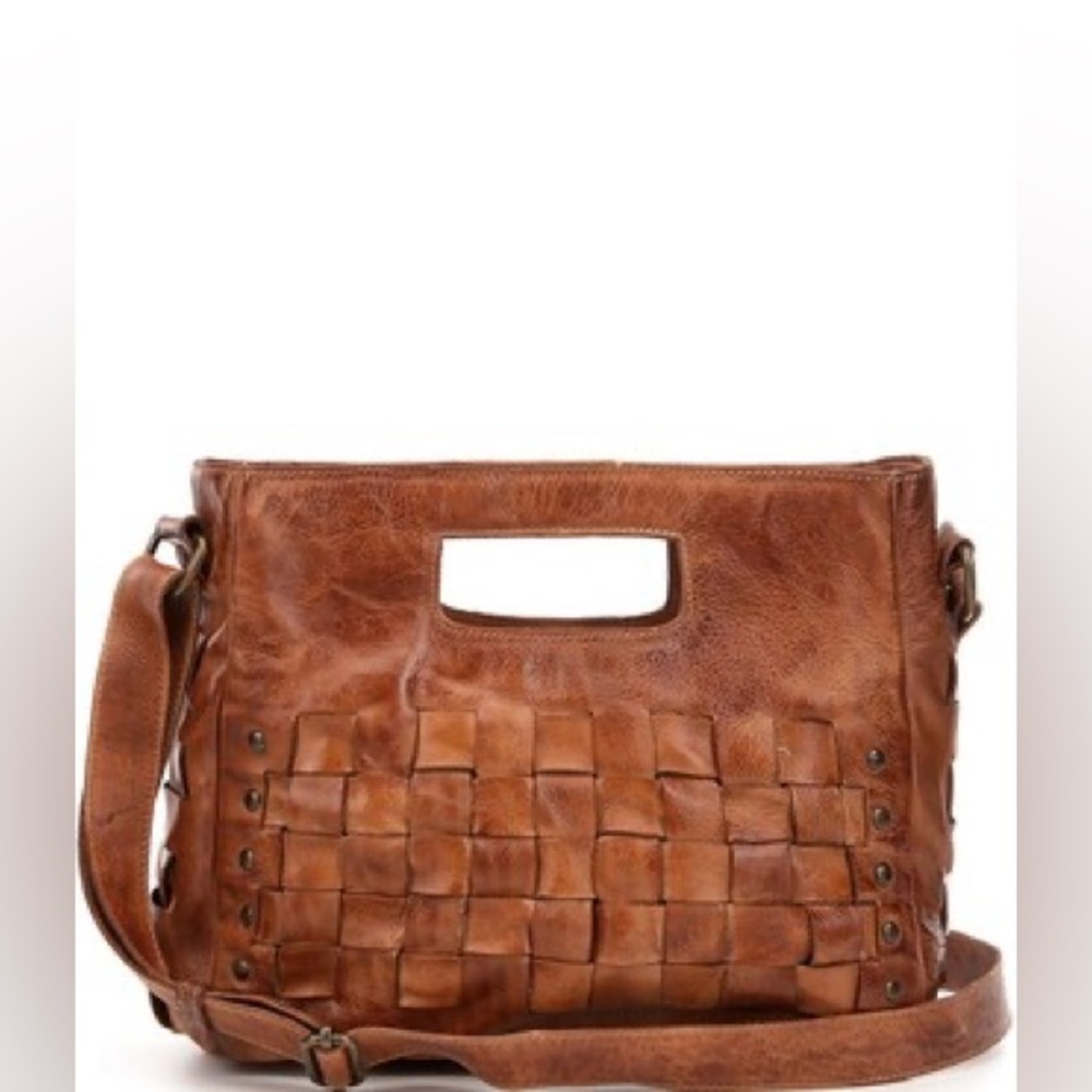 Bed Stu Orchid Woven Leather Versatile Crossbody Bag Tan Brown Leather - Picture 15 of 16